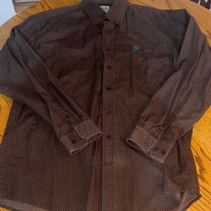 Cinch Men's Dark Brown Geometric Shirt